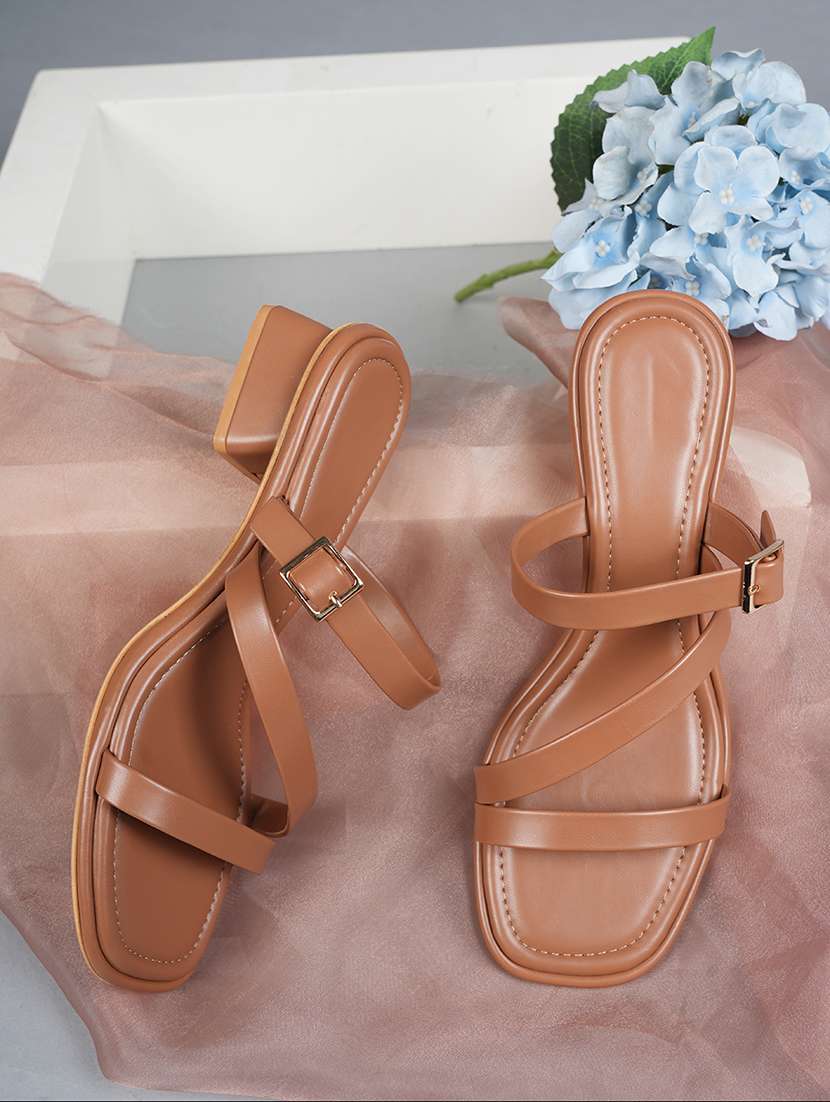 women solid slip on sandal