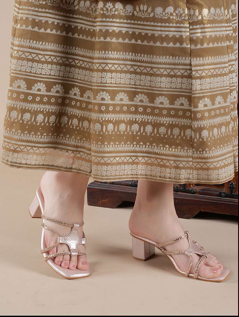 women embellished slip on sandal