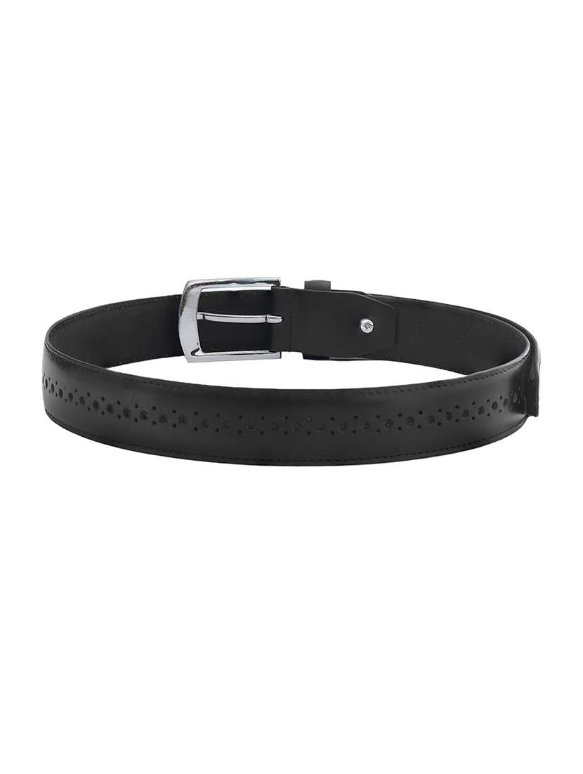 black leather formal belt with silver buckle - 22627784 -  Standard Image - 2