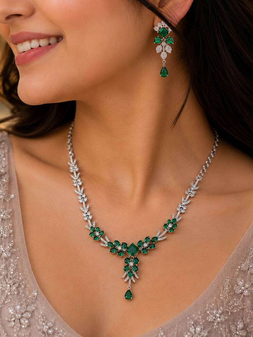 women stone necklace set with earrings - 22627823 -  Standard Image - 2