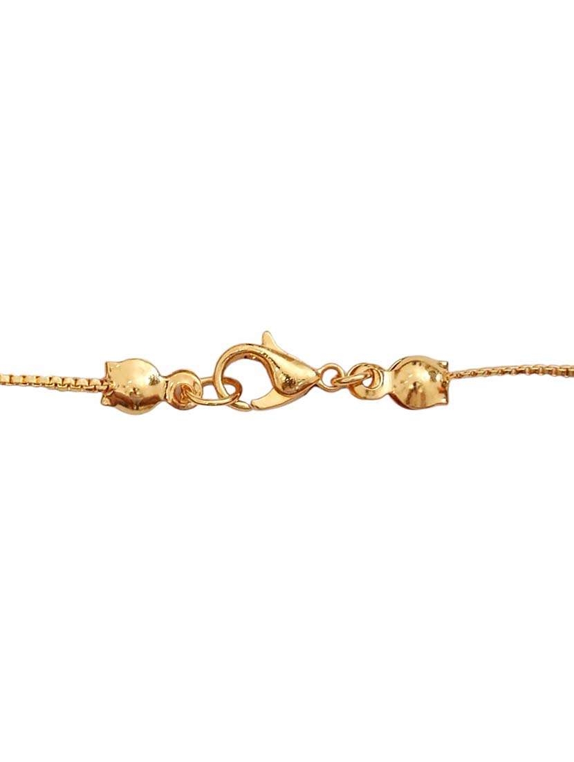 gold plated american diamond heart charm necklace with stone studded dangle charms - 22627828 -  Standard Image - 2