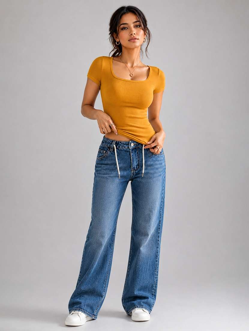 women solid short sleeves regular fit t-shirt - 22627874 -  Standard Image - 2