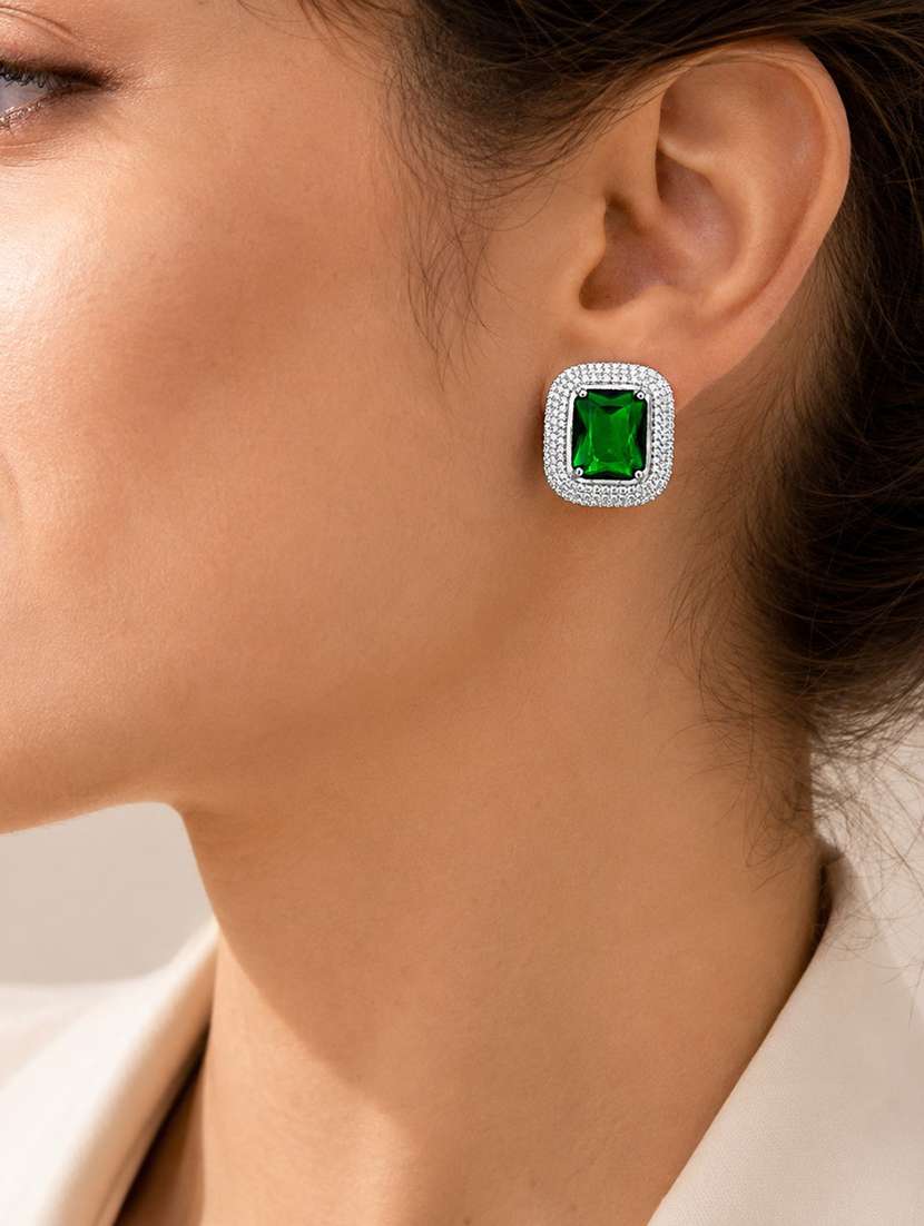 alluring crystal green studs - 22627884 -  Standard Image - 2