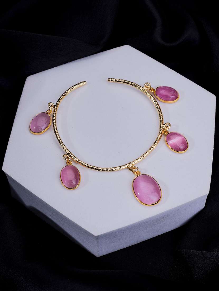 women gold plated bracelet with gemstone