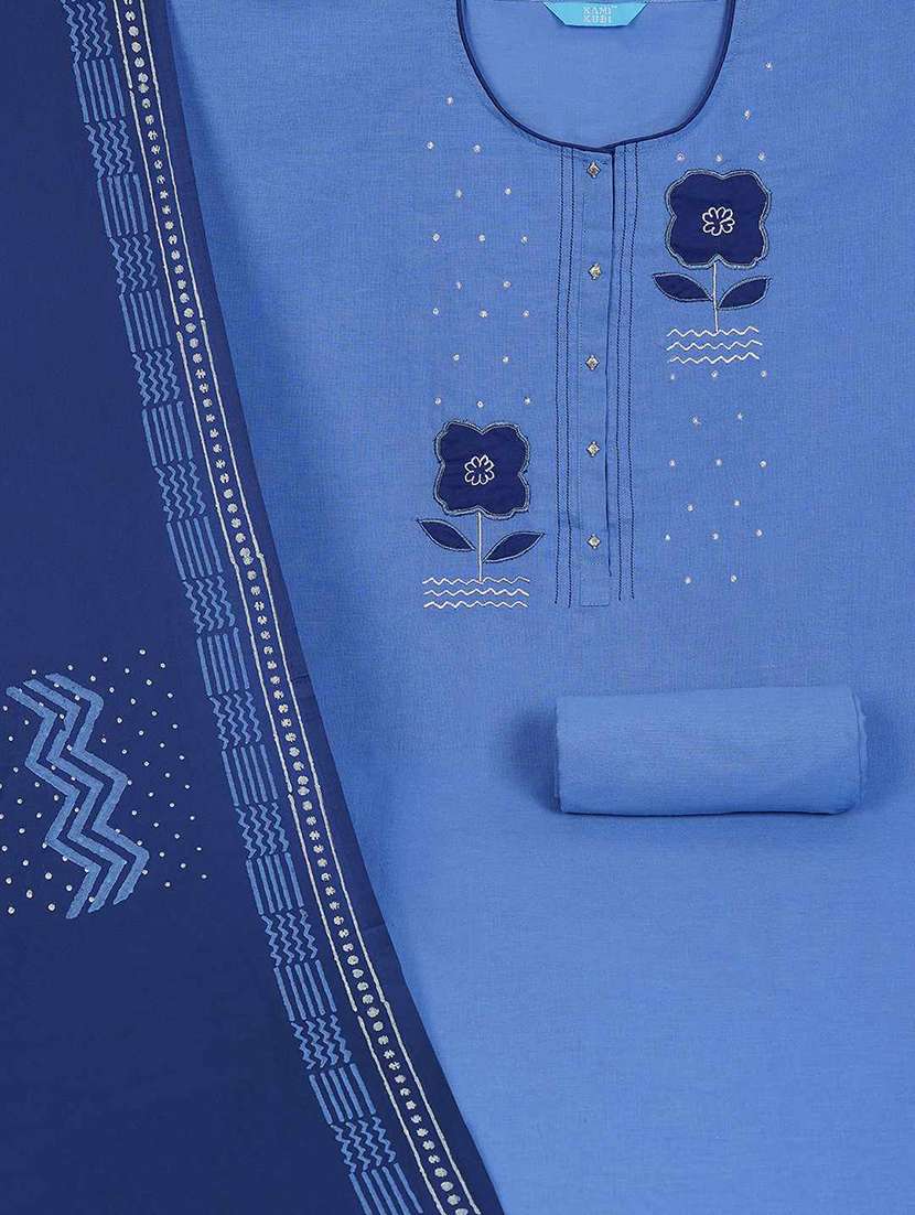 women solid with work unstitched suit set - 22628019 -  Standard Image - 2