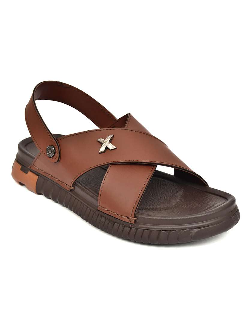 Men Brown Back Strap Sandal - 22635358 -  Standard Image - 2