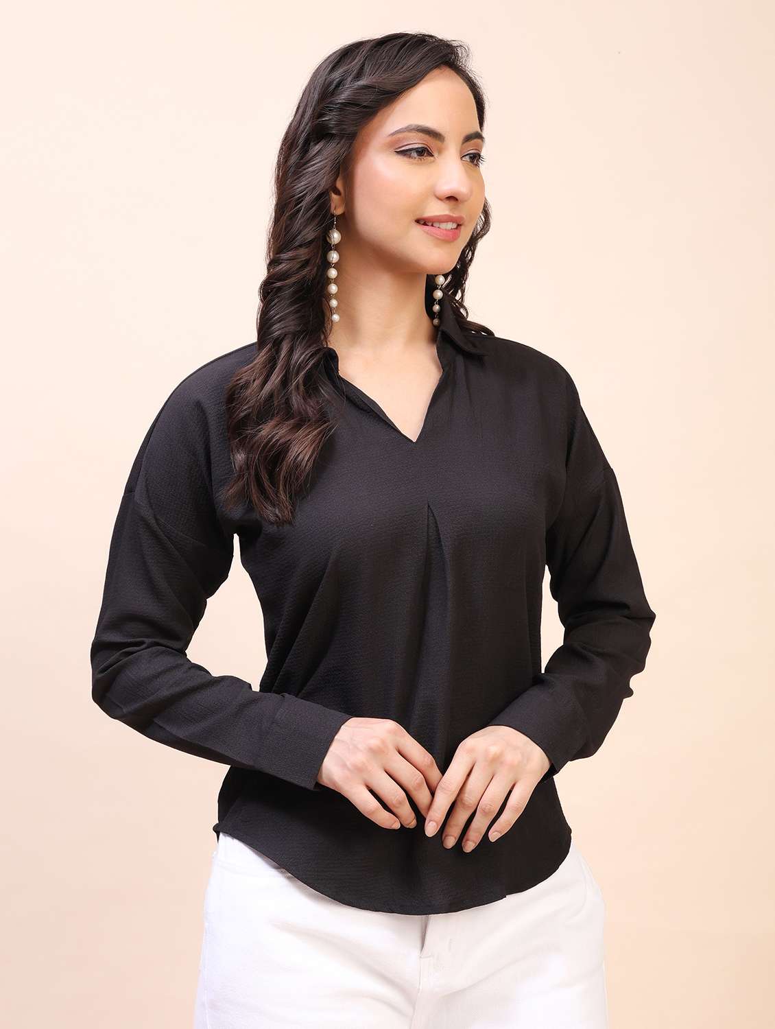 Women Solid Long Sleeves Regular Top - 22635391 -  Standard Image - 2