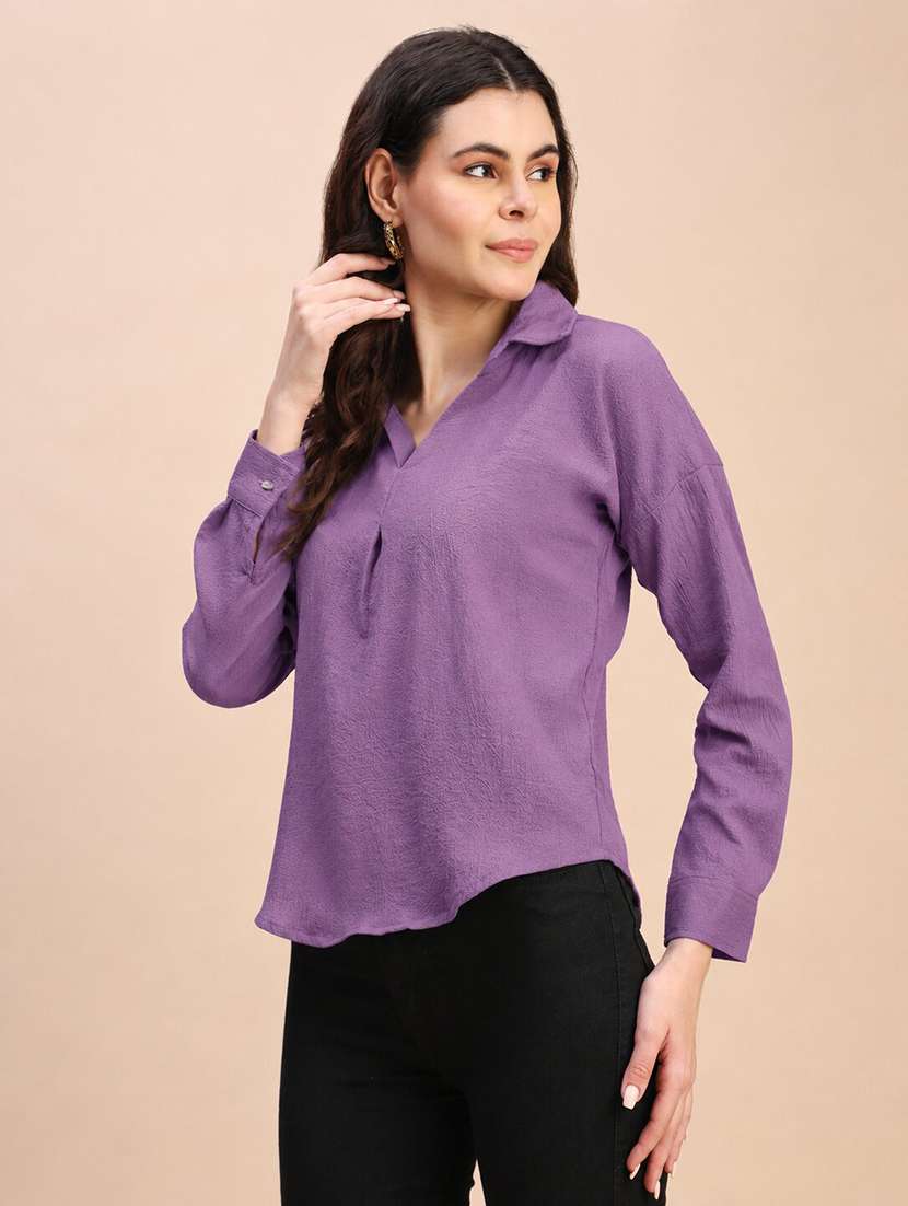 Women Solid Long Sleeves Regular Top - 22635394 -  Standard Image - 2