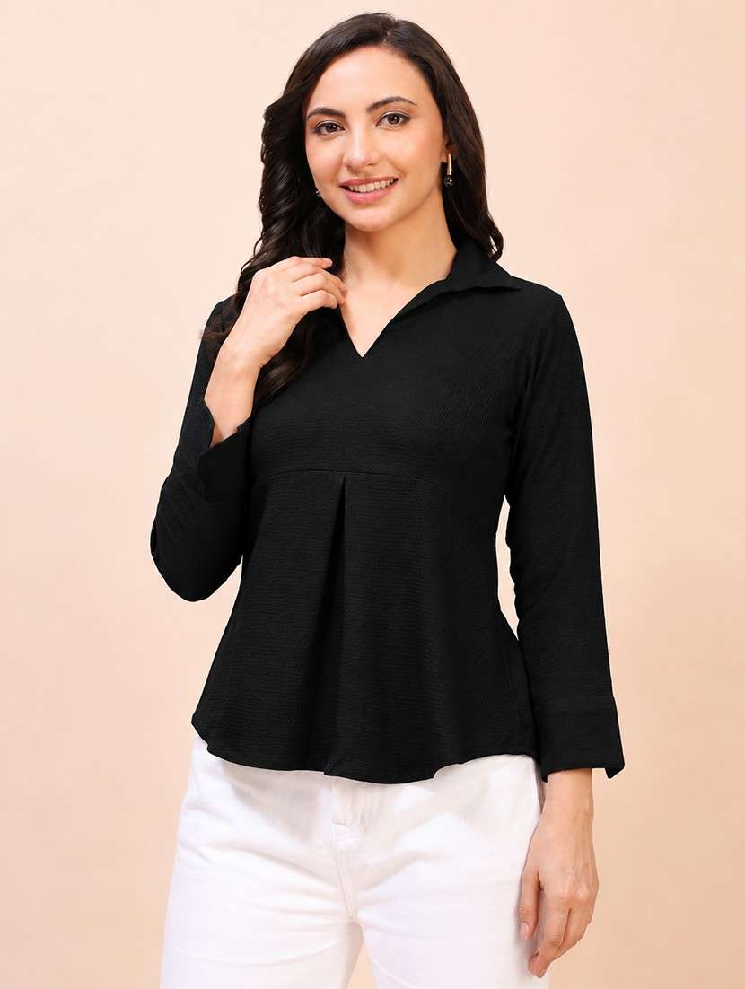 Women Solid Long Sleeves Regular Top - 22635399 -  Standard Image - 2
