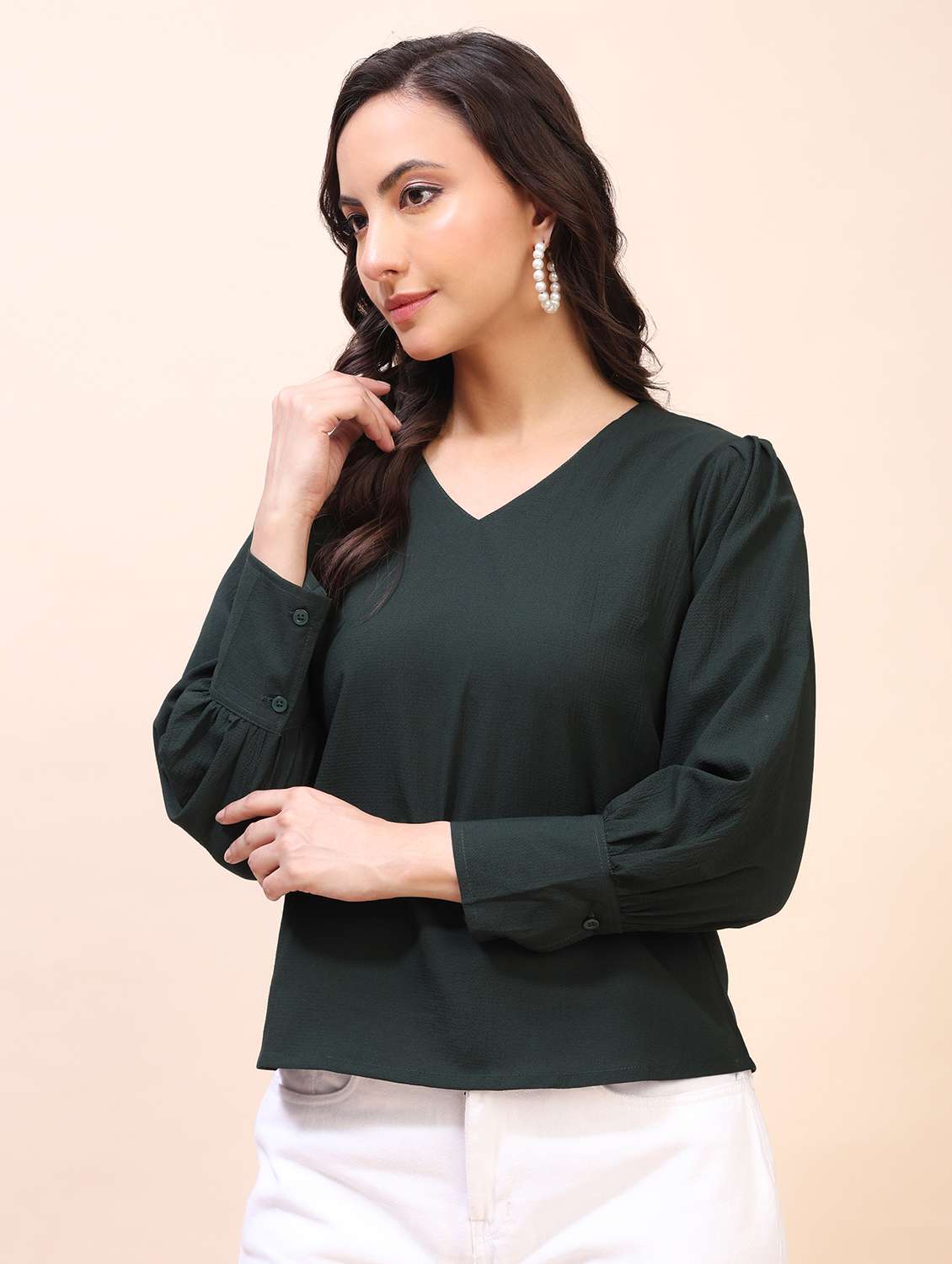 Women Solid Long Sleeves Regular Top - 22635416 -  Standard Image - 2