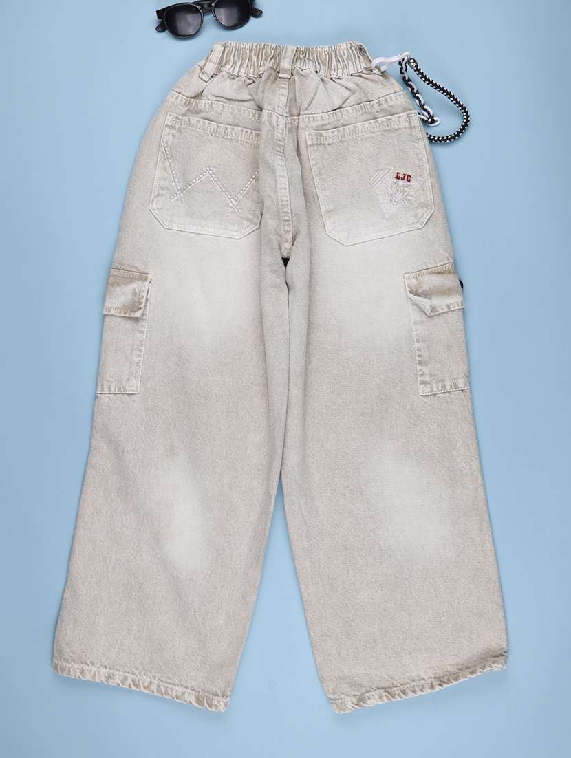 Boys Washed Mid Rise Regular Fit Cargo - 22638596 -  Standard Image - 2