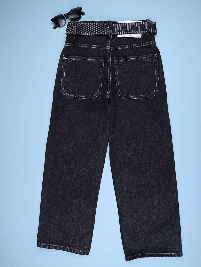 Boys Washed Mid Rise Straight Jeans - 22638602 -  Standard Image - 2
