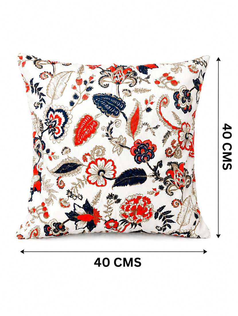 Ivory Multicolour Floral Printed Square Cushion Cover - 22639287 -  Standard Image - 2