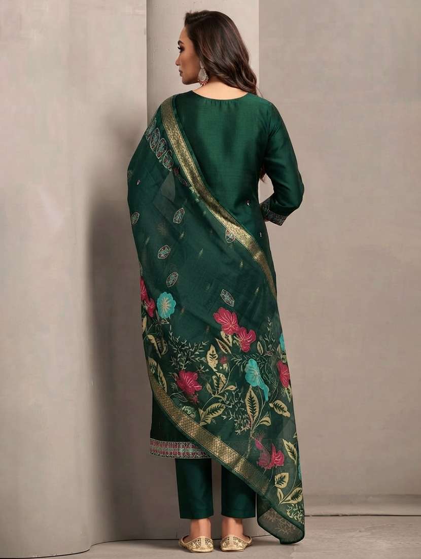 Women Embroidered Three Quarter Sleeve Kurta Pant With Dupatta Set - 22639313 -  Standard Image - 2