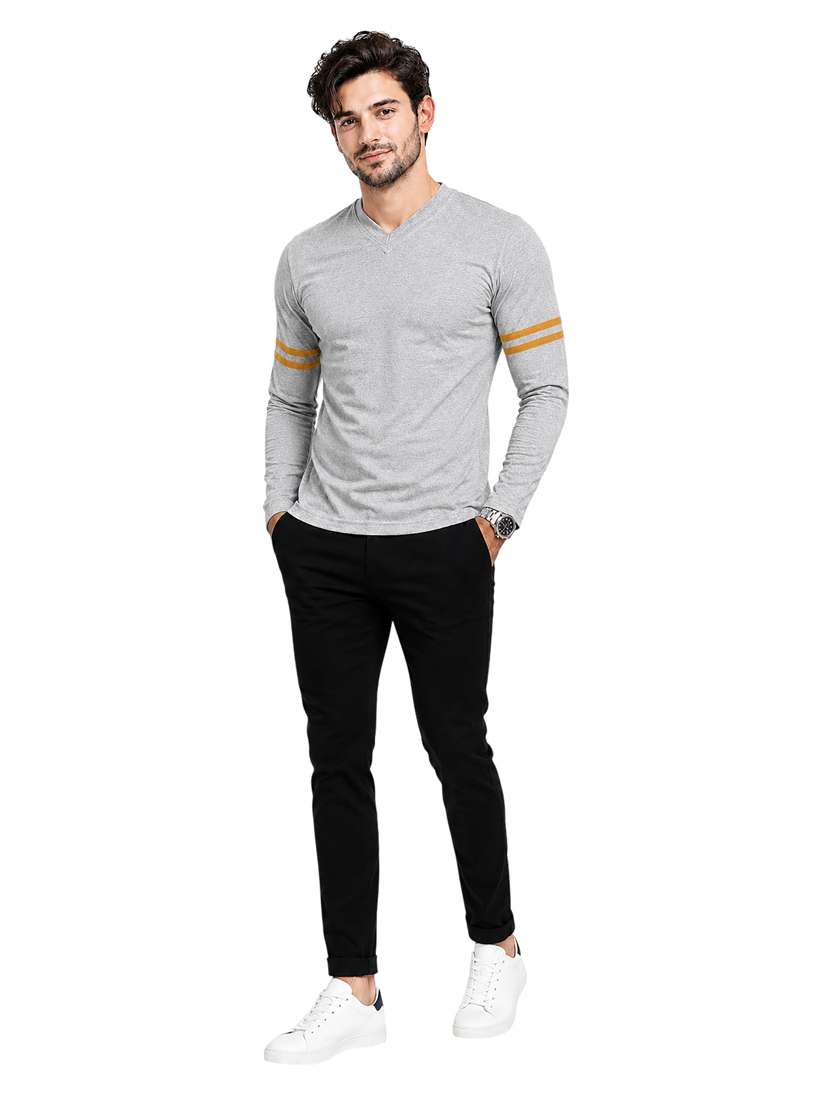 Men Striped Long Sleeve Slim Fit T-shirt - 22639373 -  Standard Image - 2