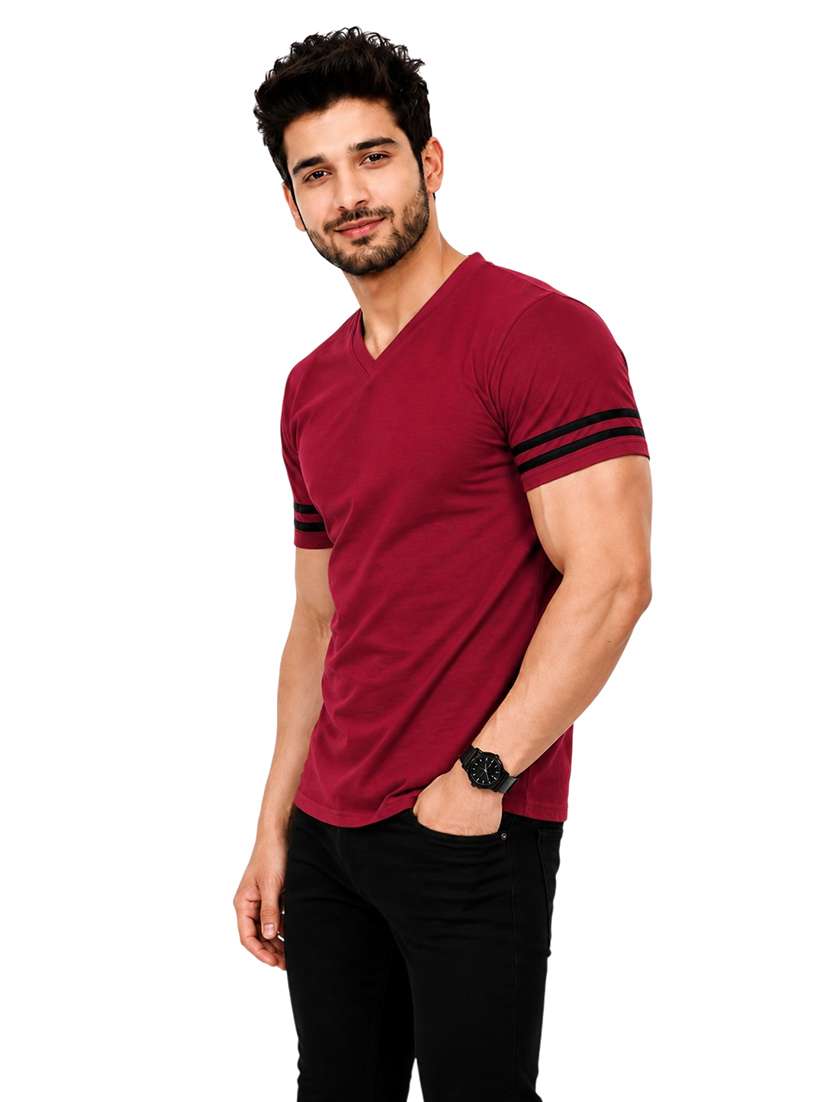 Men Striped Short Sleeve Slim Fit T-shirt - 22639389 -  Standard Image - 2