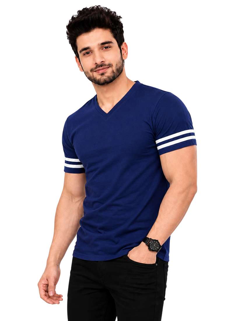 Men Striped Short Sleeve Slim Fit T-shirt - 22639390 -  Standard Image - 2