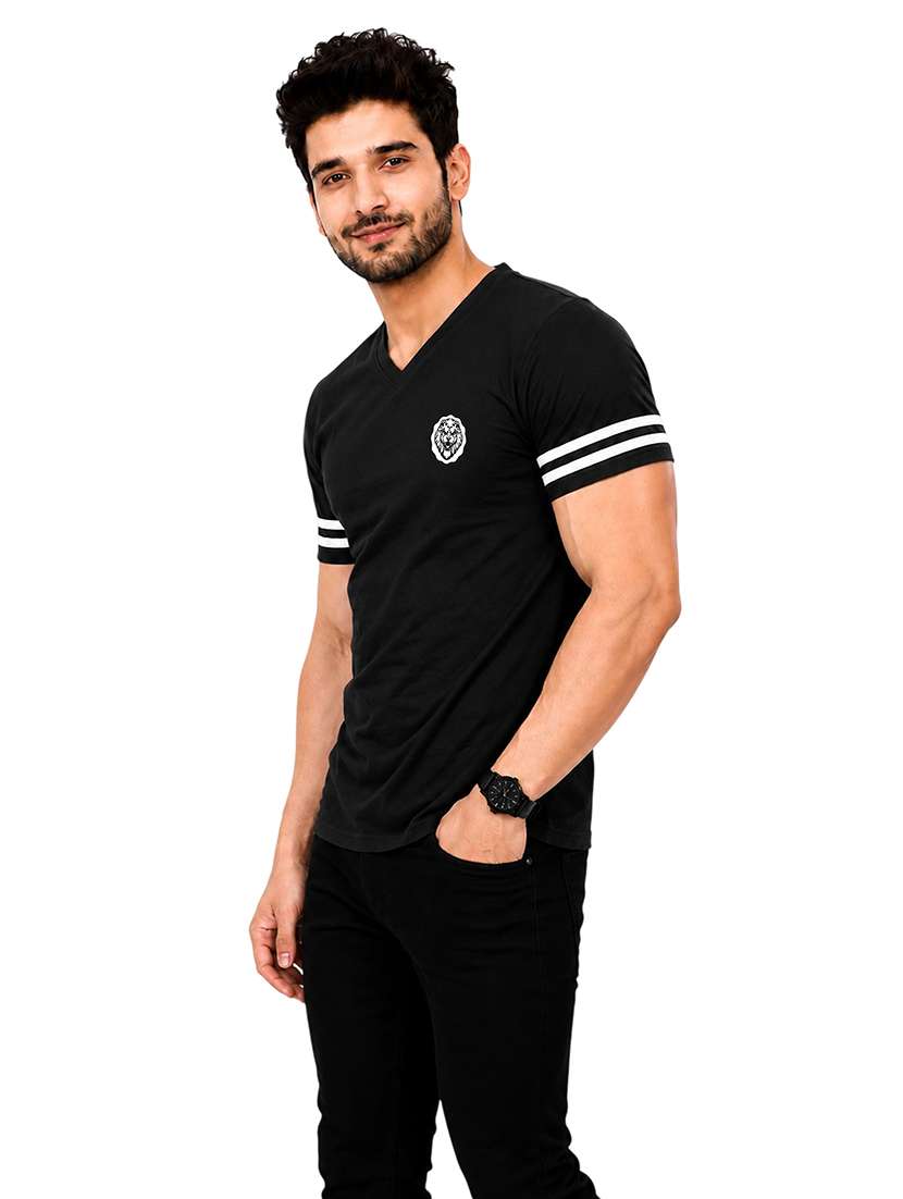 Men Striped Short Sleeve Slim Fit T-shirt - 22639396 -  Standard Image - 2