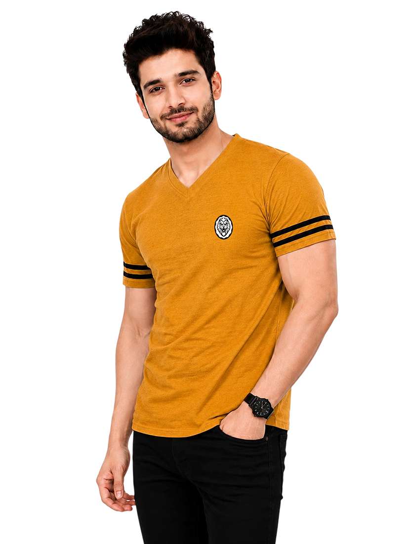 Men Striped Short Sleeve Slim Fit T-shirt - 22639399 -  Standard Image - 2
