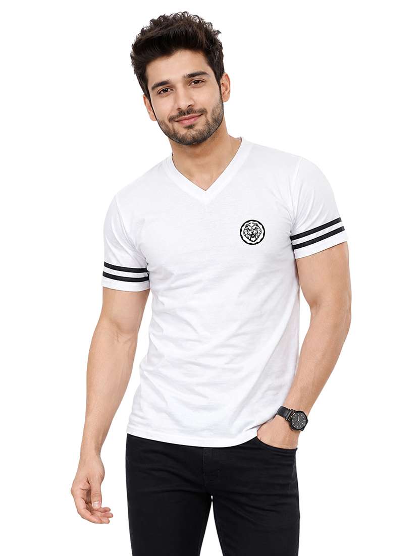 men striped short sleeve slim fit t-shirt