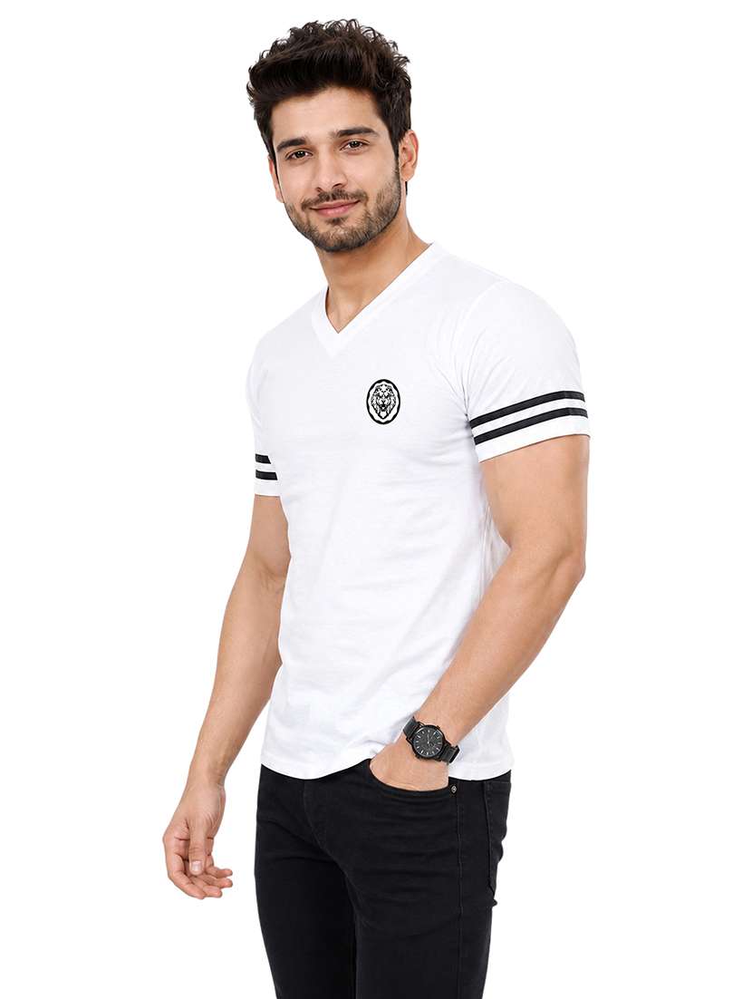 Men Striped Short Sleeve Slim Fit T-shirt - 22639400 -  Standard Image - 2