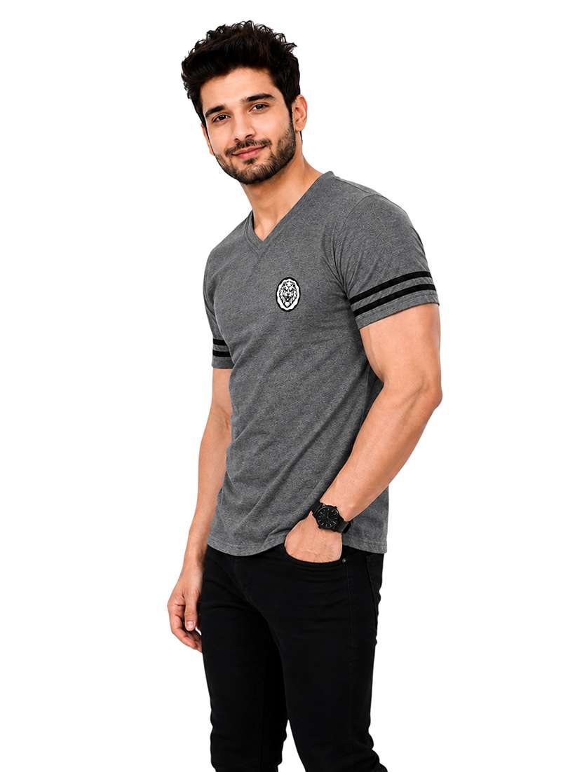 Men Striped Short Sleeve Slim Fit T-shirt - 22639402 -  Standard Image - 2