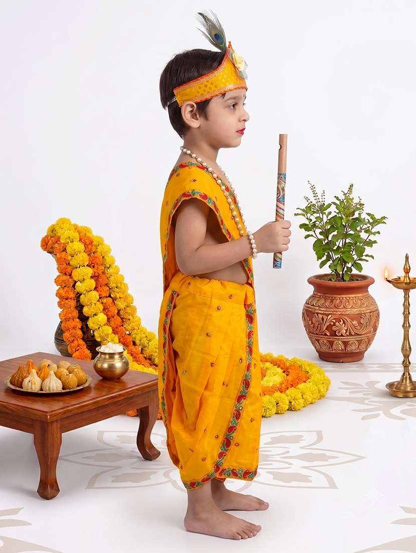 boys embroidered krishna costume - 22639555 -  Standard Image - 2