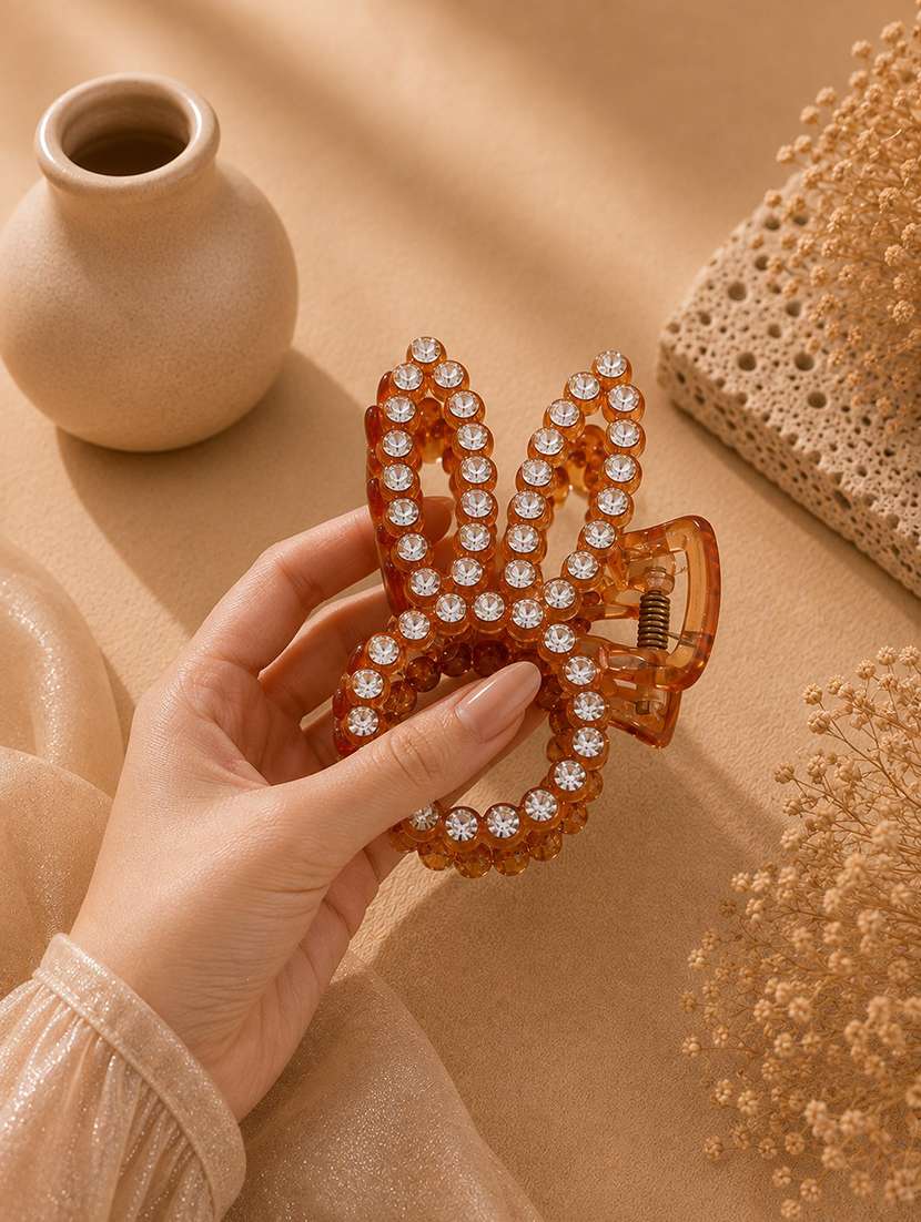 orange rhinestone hair claw clip for women - 22639717 -  Standard Image - 2