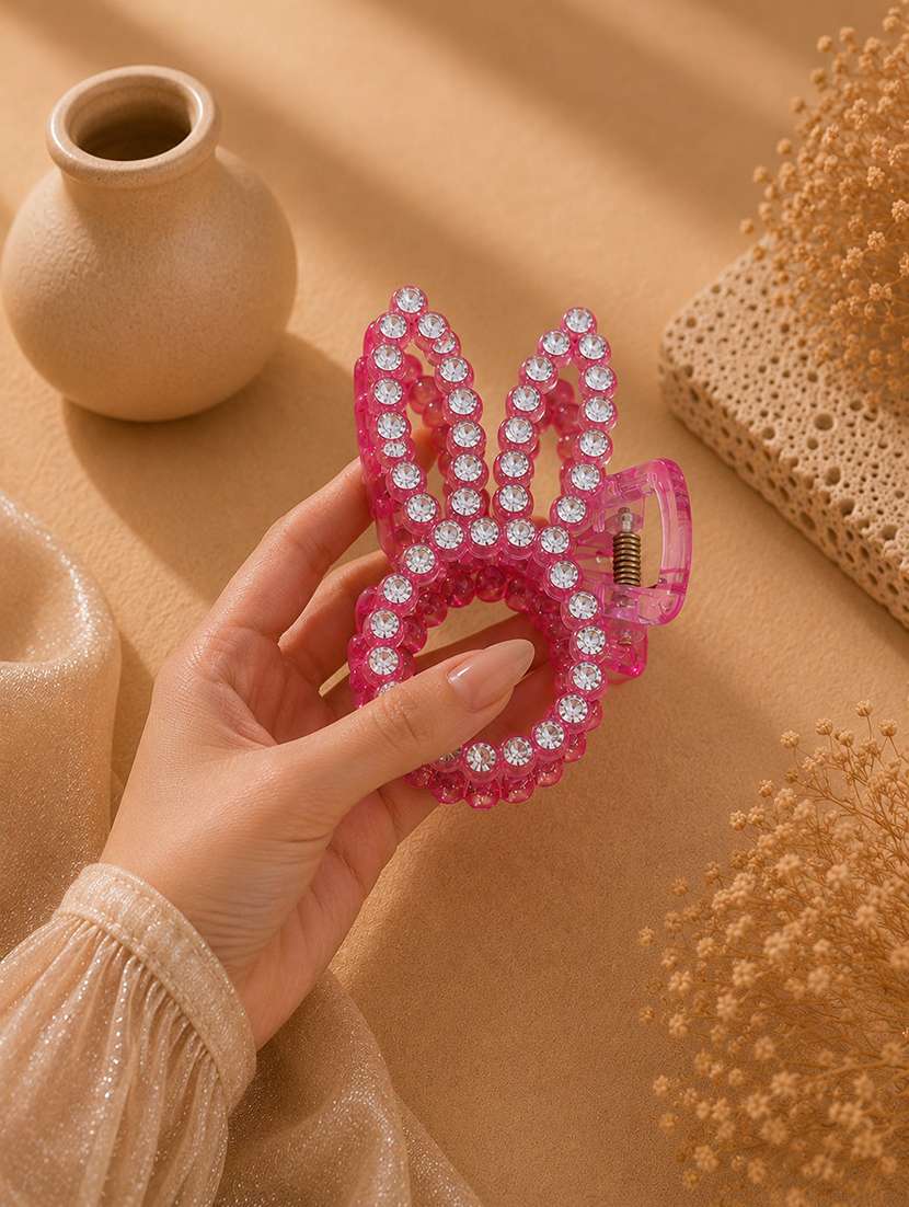 pink rhinestone hair claw clip for women - 22639718 -  Standard Image - 2