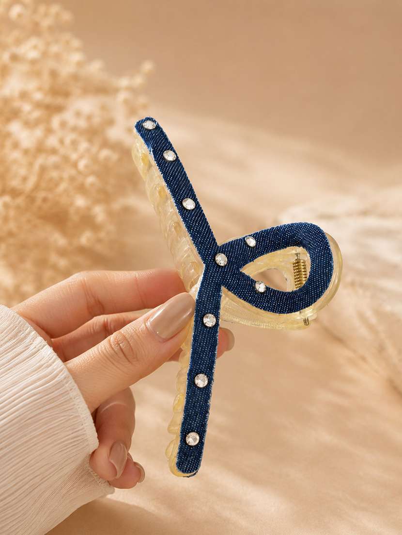 dark blue denim hair claw clip for women - 22639720 -  Standard Image - 2