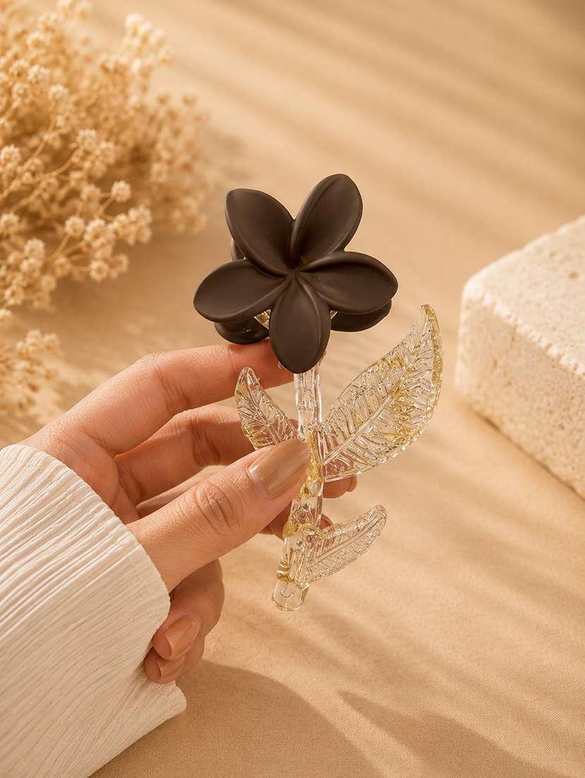 charcoal floral hair claw clip for women - 22639723 -  Standard Image - 2
