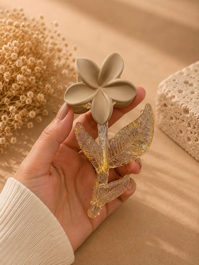beige floral hair claw clip for women - 22639725 -  Standard Image - 2