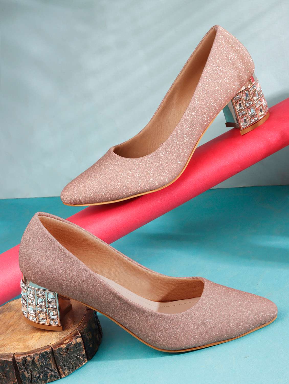women embellished slip on pumps