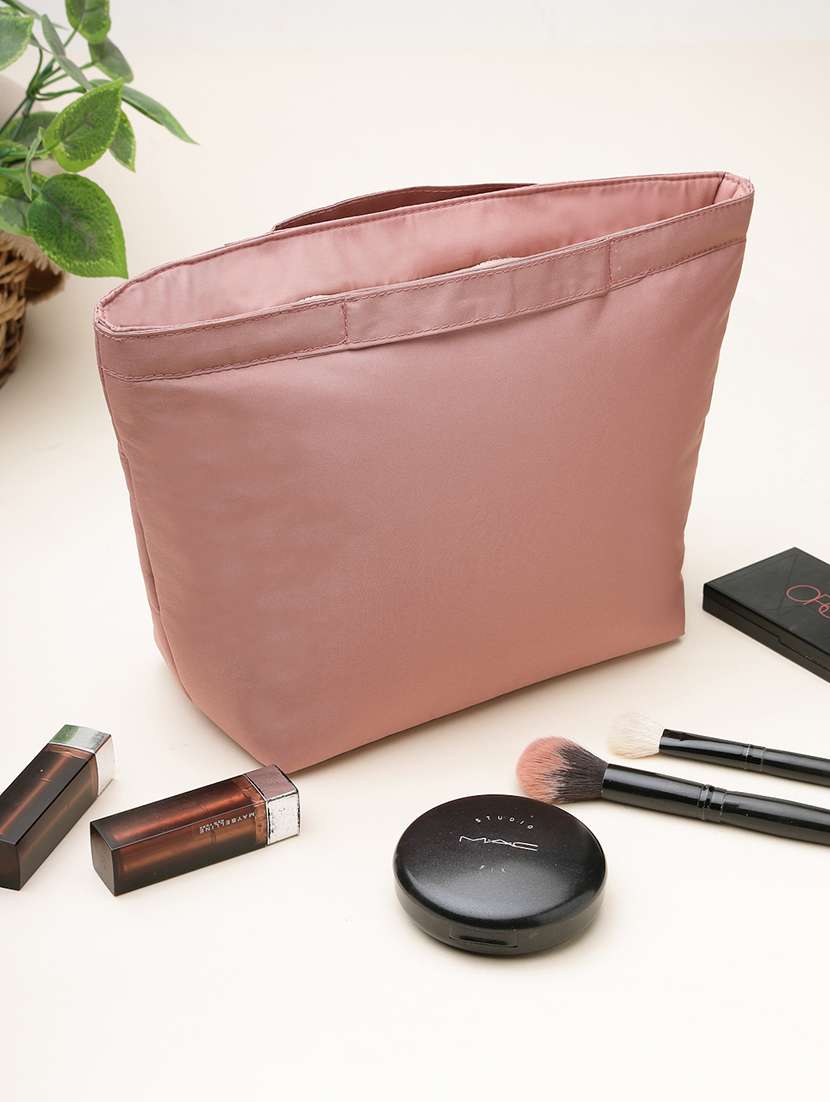 women solid zip closure regular pouch