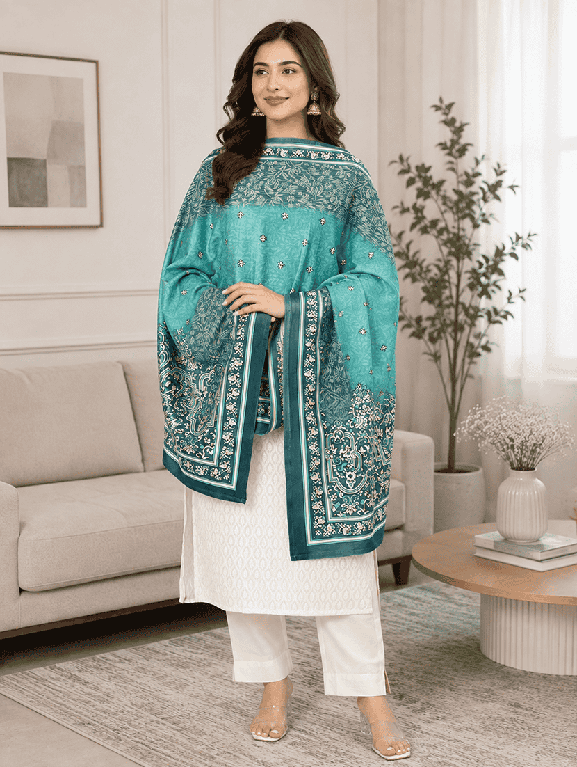 women printed winter shawl