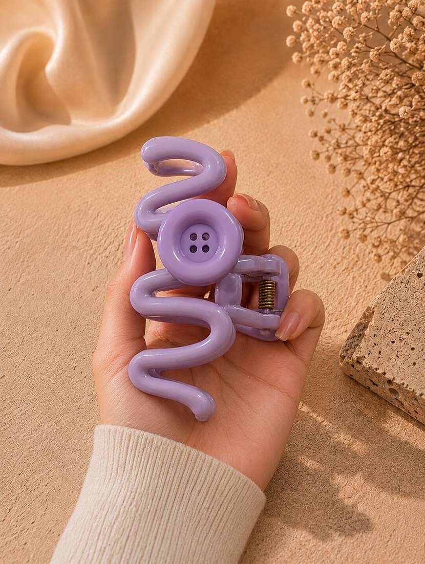 purple plastic trendy button detail clutcher hair accessory - 22642693 -  Standard Image - 2