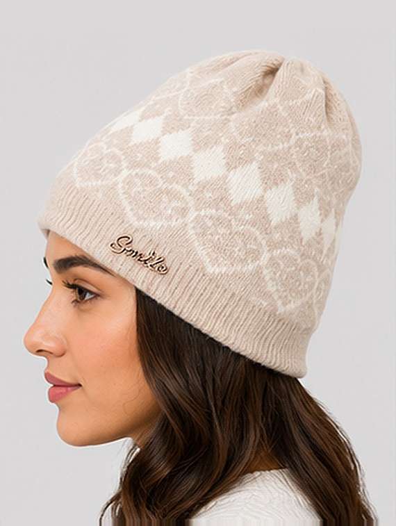 Women Self Design Winter Beanie Cap - 22642721 -  Standard Image - 2