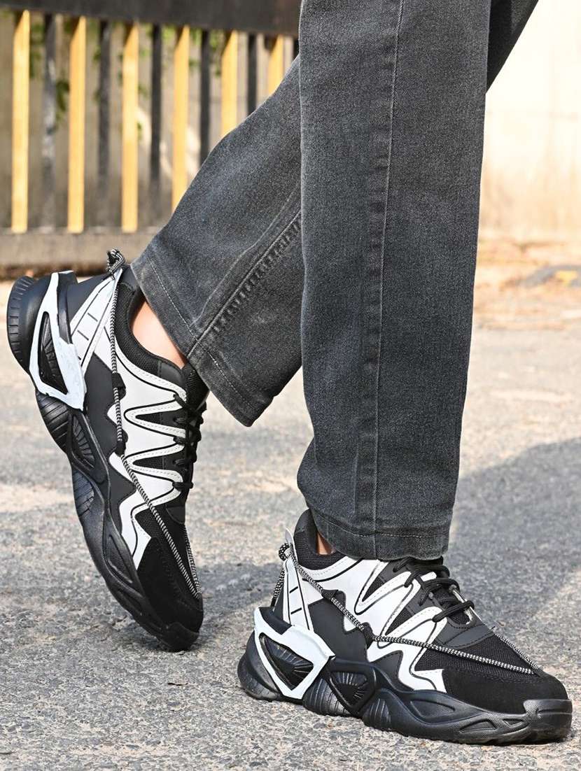 men colourblocked lace up casual shoes - 22657668 -  Standard Image - 2