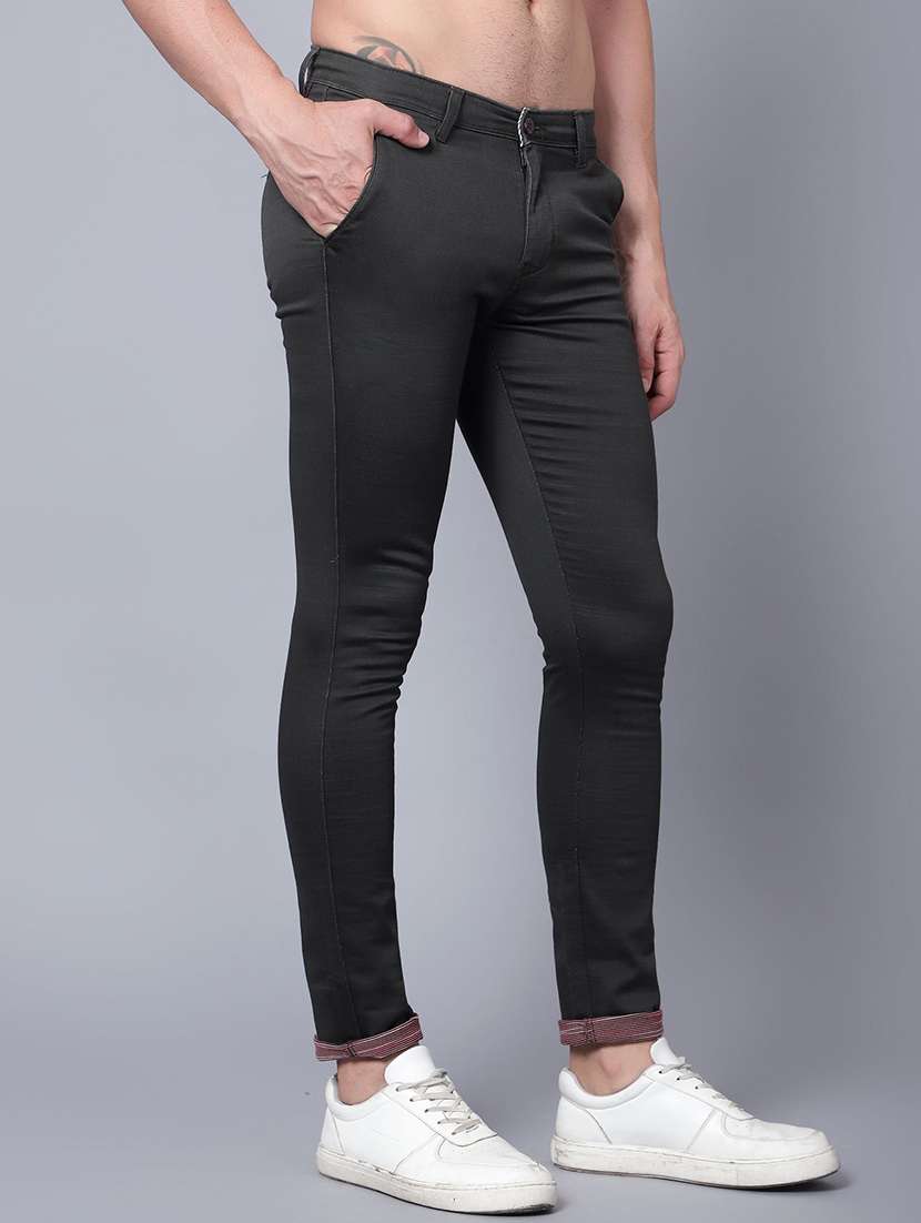 men solid mid rise chinos casual trouser - 22658212 -  Standard Image - 2
