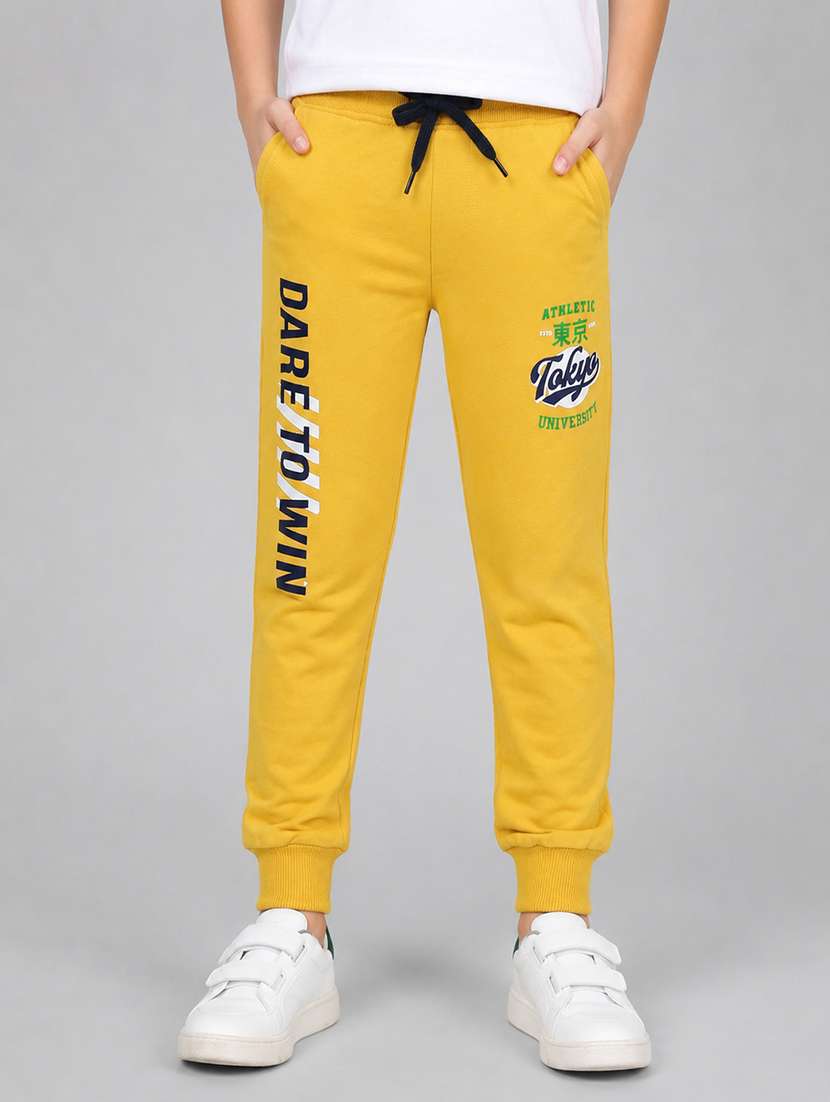 boys printed mid rise regular fit jogger