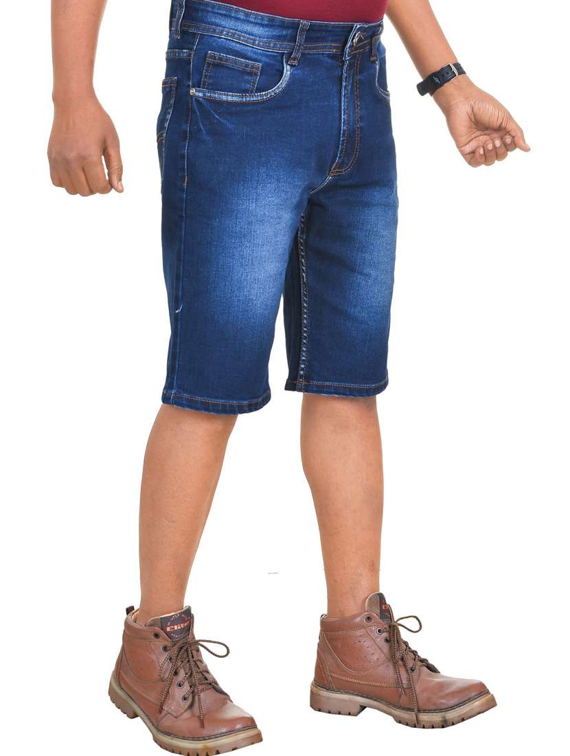men washed mid rise slim fit denim shorts - 22658322 -  Standard Image - 2