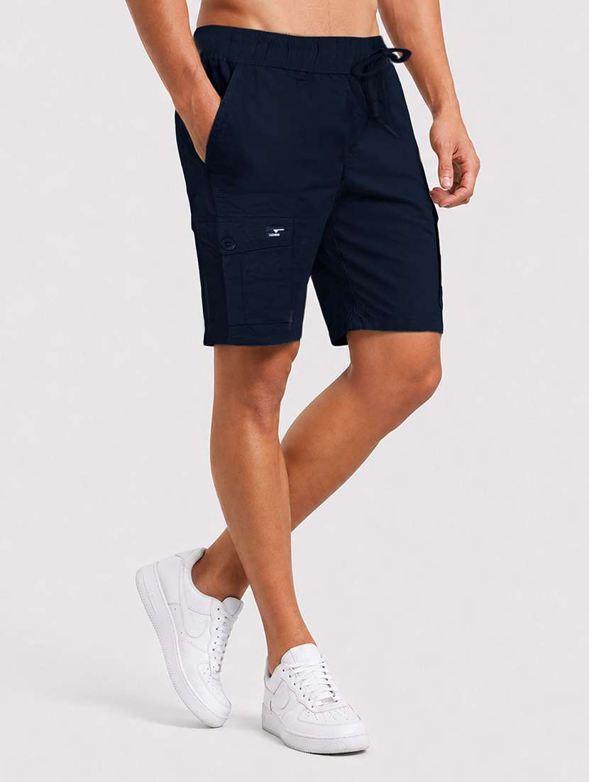 men solid mid rise regular fit cargo shorts - 22658359 -  Standard Image - 2