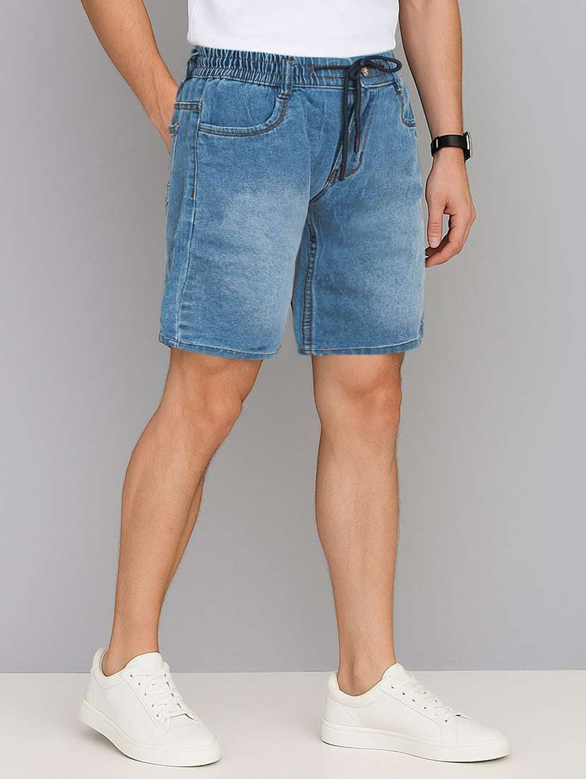 men washed mid rise regular fit denim shorts - 22658375 -  Standard Image - 2