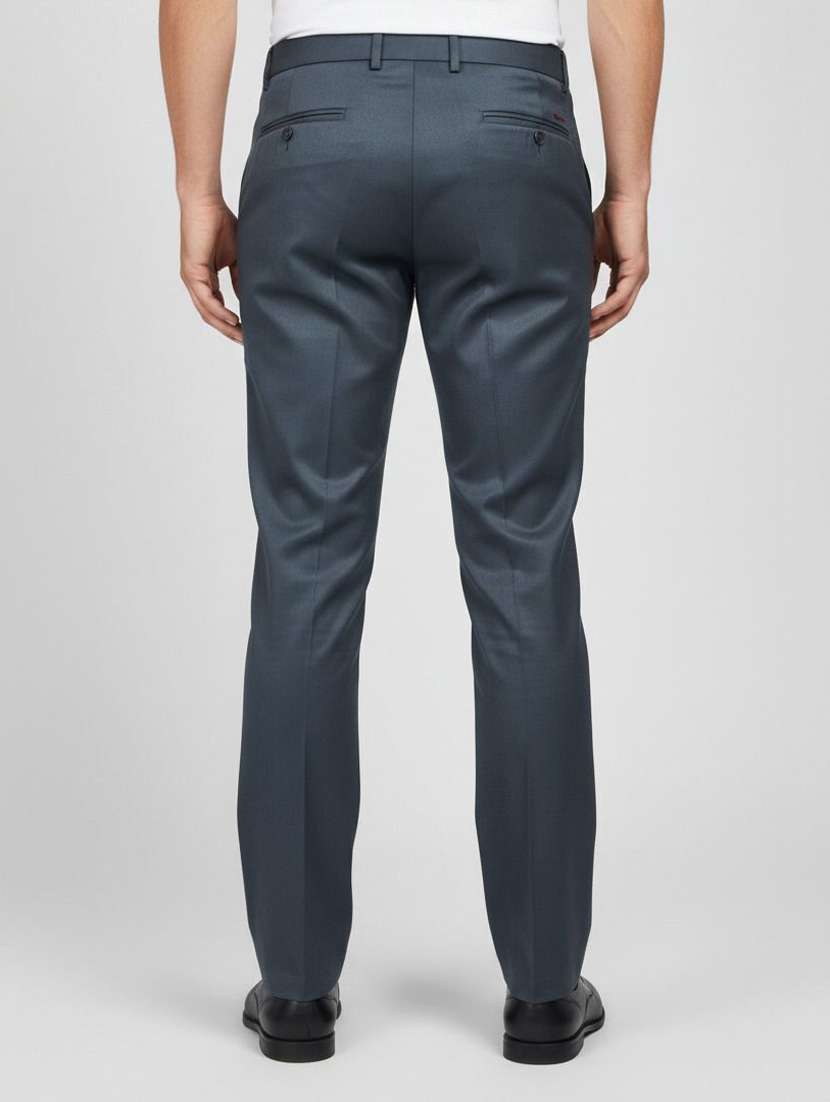 Men Solid Mid Rise Flat Formal Trouser - 22658396 -  Standard Image - 2
