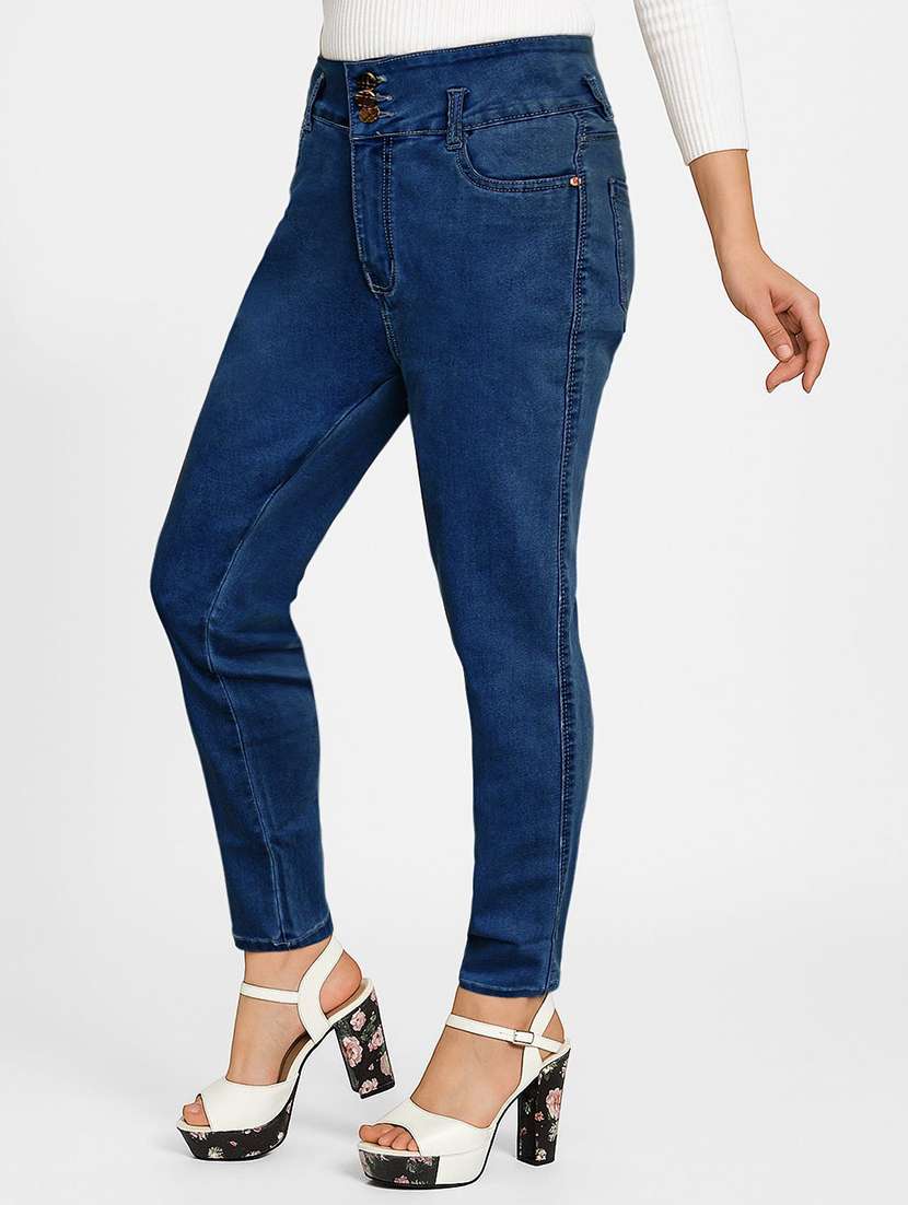women solid high rise slim fit jeans - 22658430 -  Standard Image - 2