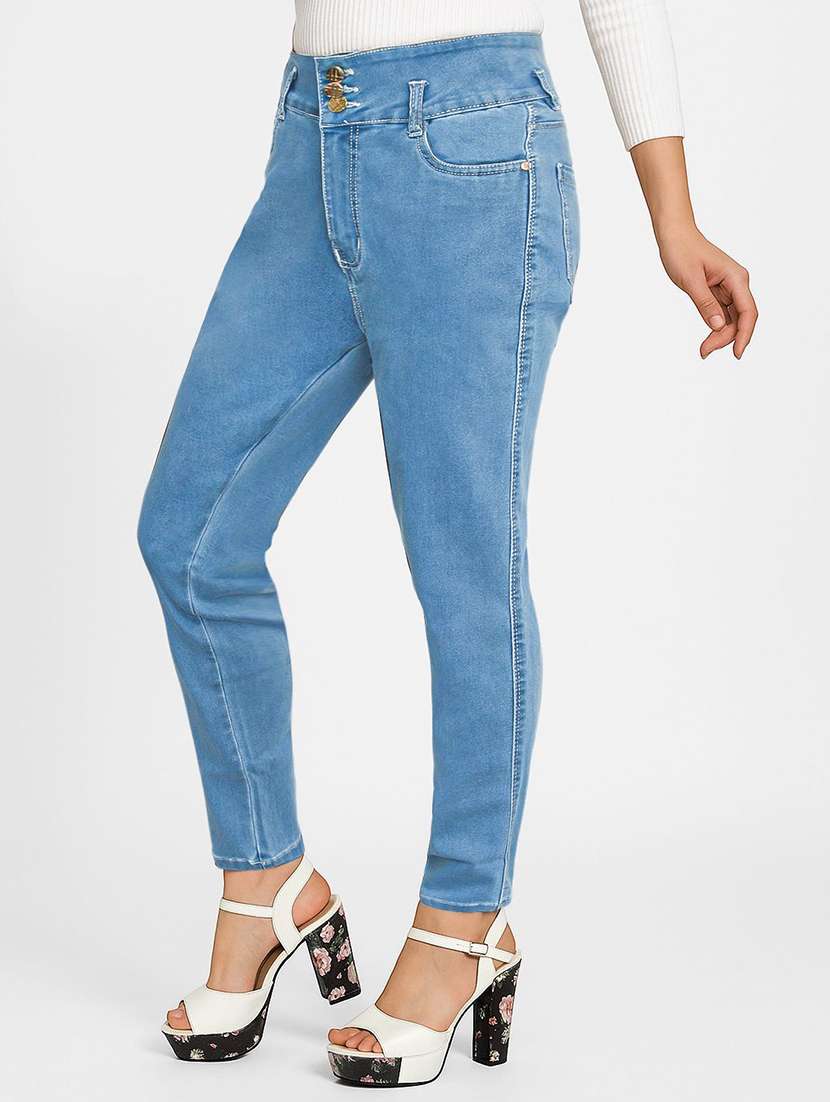 women solid high rise slim fit jeans - 22658431 -  Standard Image - 2