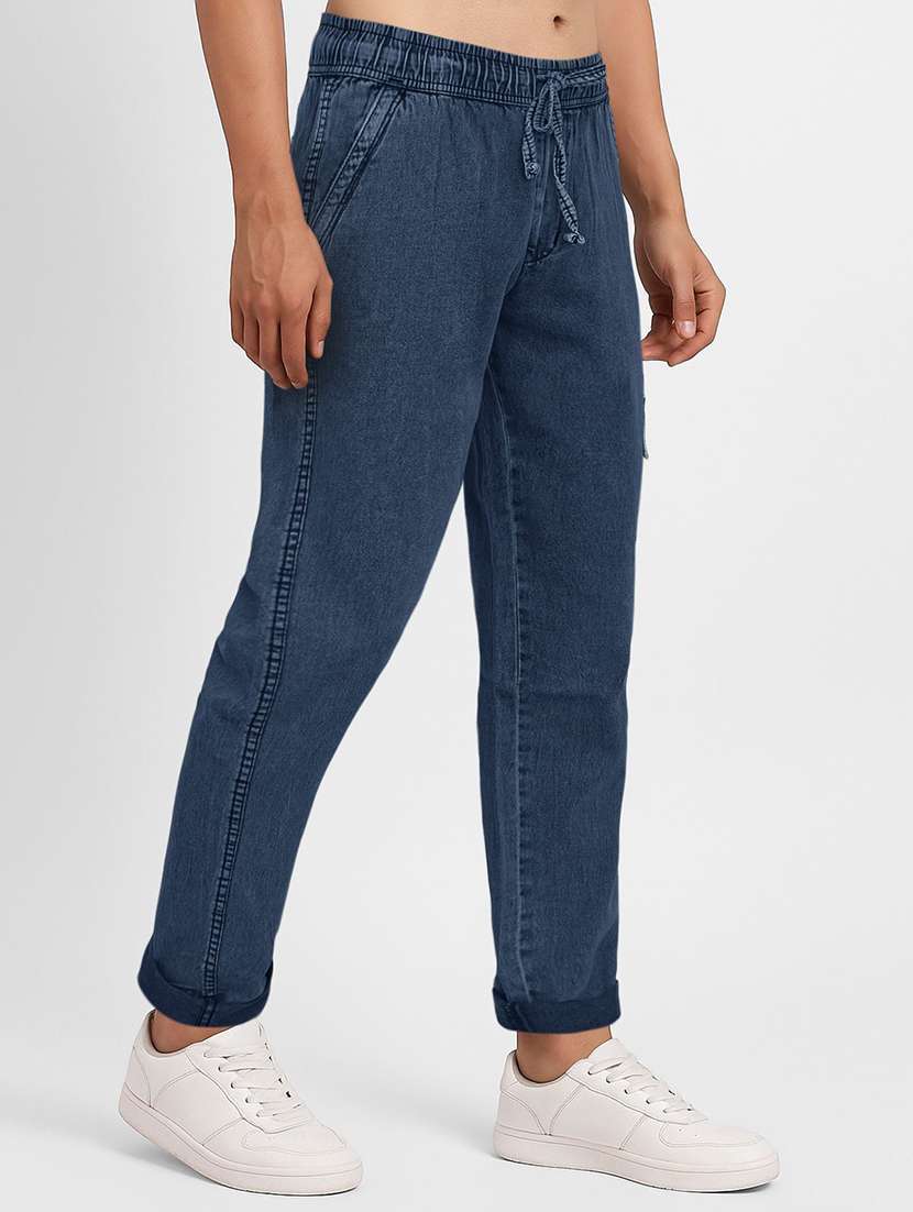 men plain mid rise full length slim fit jeans - 22658437 -  Standard Image - 2