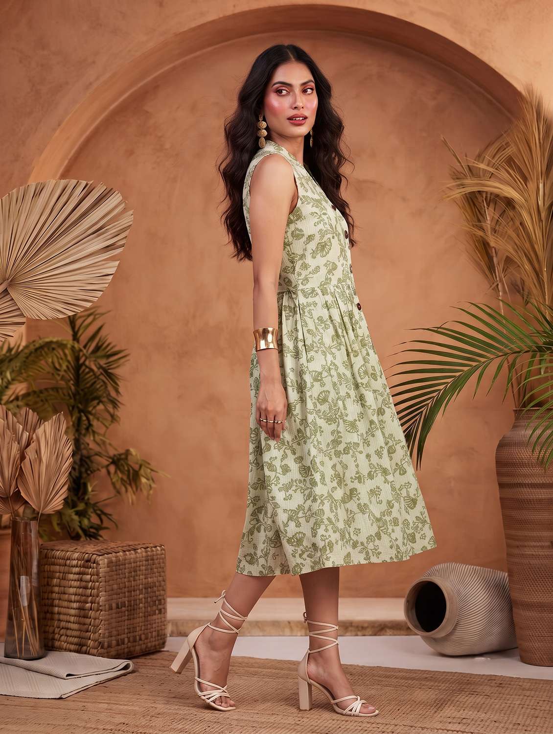 Women Printed Sleeveless A-line Dress - 22658449 -  Standard Image - 2