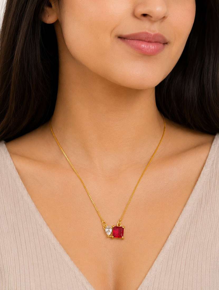 square crystal locket necklace with heart stone accent - 22658466 -  Standard Image - 2