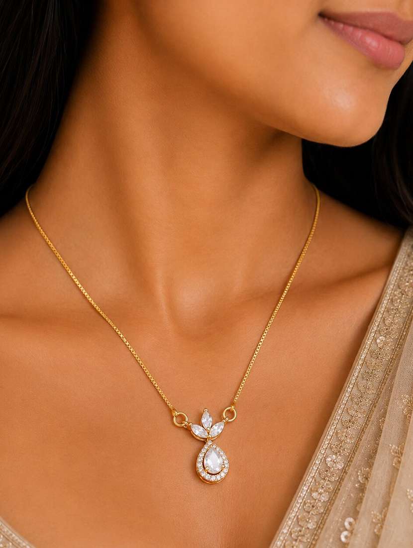 pear-shaped crystal drop locket necklace with marquise stone accents - 22658479 -  Standard Image - 2